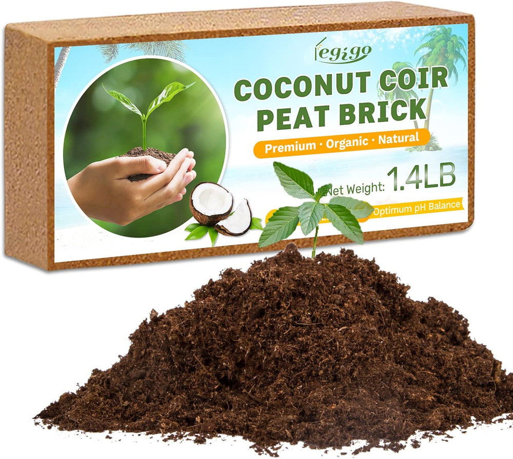 Pack of 1 Organic Coco Coir Bricks- 100% Natural Compressed Coco Peat Brick Coco
