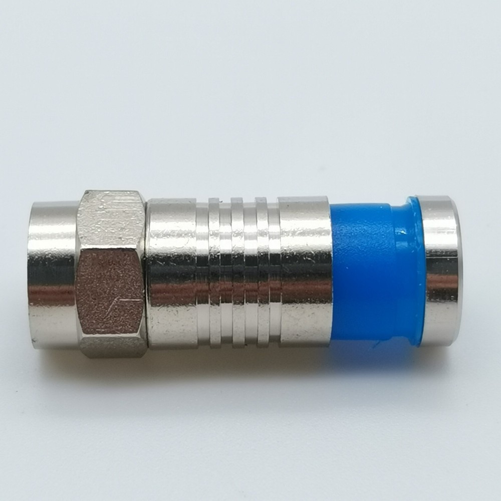 F Type Connector to RG6 Cable Coaxial Compression Fitting Connector Coax Lot