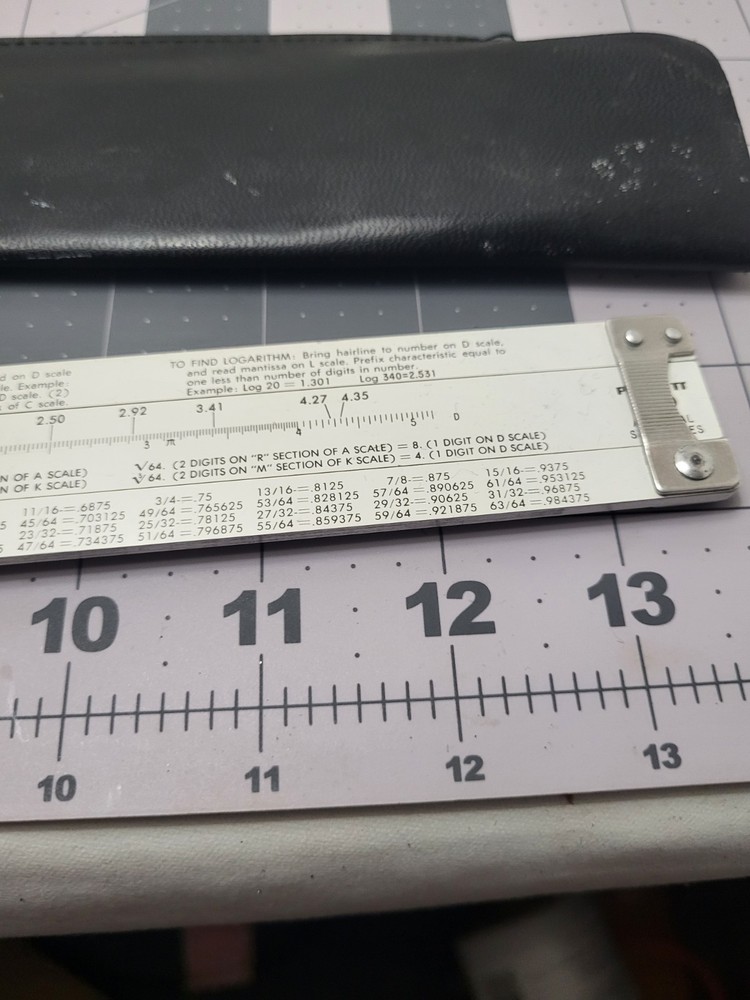 Pickett No. 120 Slide Rule with Case. Made in USA, Fully Functional.