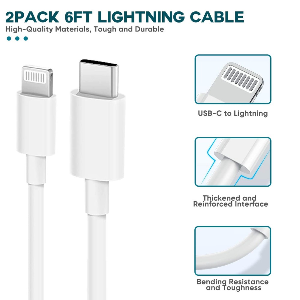 Fast Charger iPhone,iPhone Charger Fast Charging 2Pack USB C Wall Charger Block