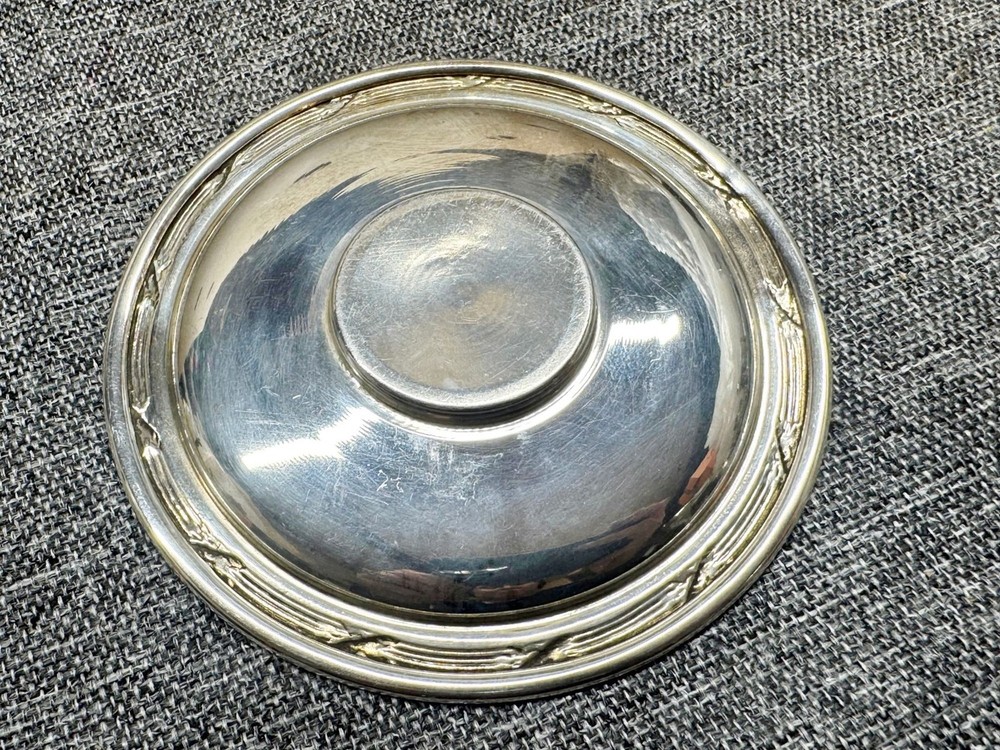 ANTIQUE SILVER PLATE ART DECO EMBOSSED BOTLE WINE DESIGN COASTER