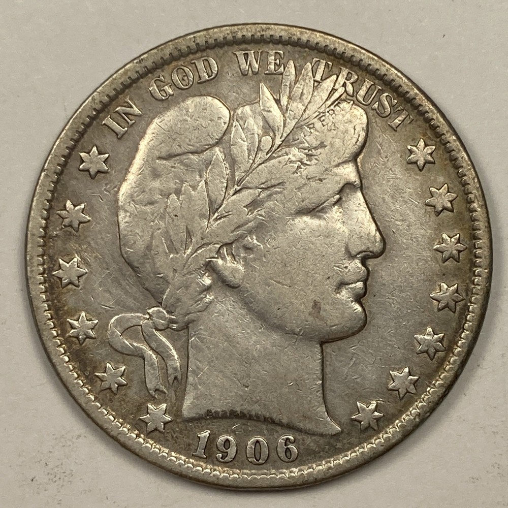 1906-S Barber Half .50. Net Fine.