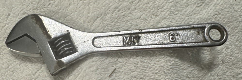6 “ Adjustable MIT Wrench, drop forged tool vtg
