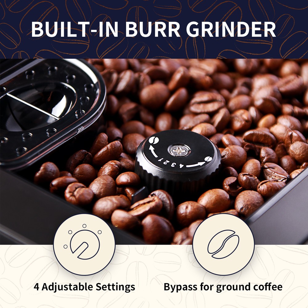 Hipresso Super-automatic Espresso Coffee Machine -Large 7 Inches HD TFT Display