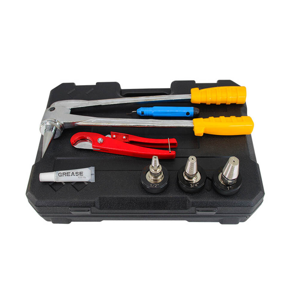 Hard Case PEX Expansion Tool Kit 1/2" 3/4" 1" Expander Heads