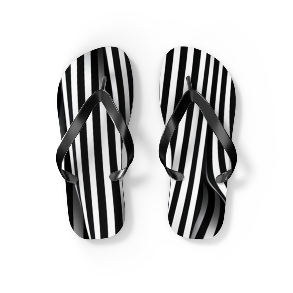 Zebra Stripe Flip Flops Mens Womens Soft Cushioned Summer Sandals