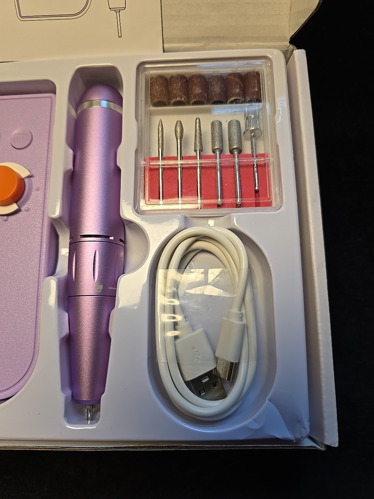Portable Rechargeable Multi Speed Nail Drill Polisher UV-101 Kit Bits Set