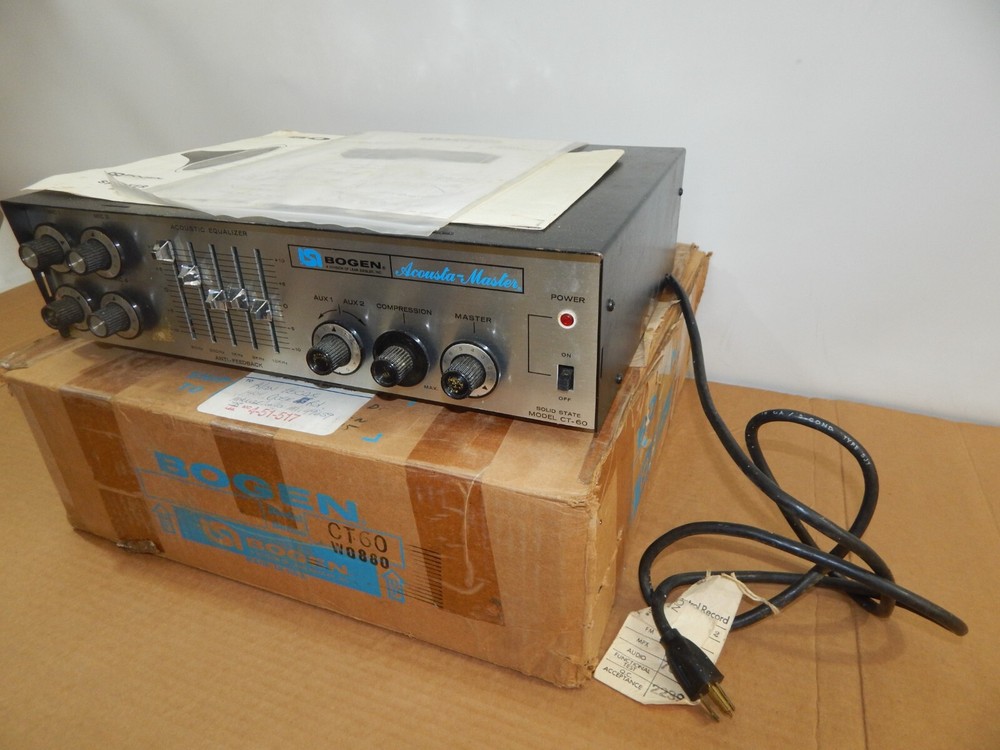 Boxed Bogen CT60 CT-60 Acousta Master Acoustic Equalizer 4 Channel Amp Amplifier