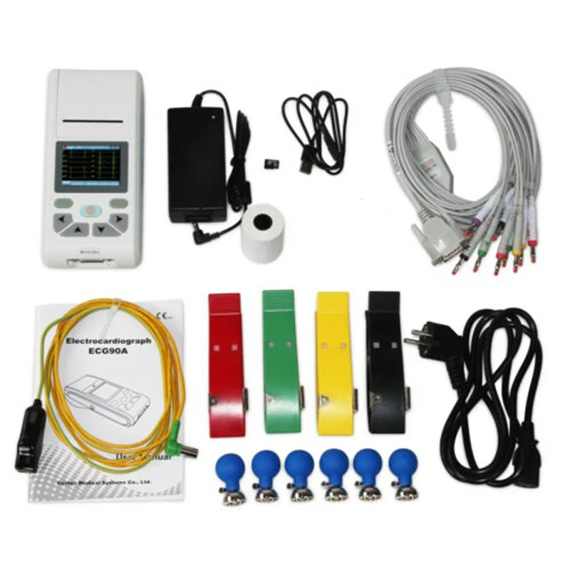 Portable 12-Lead EKG/ECG Machine: Touch Screen, USB, & Built-in Printer