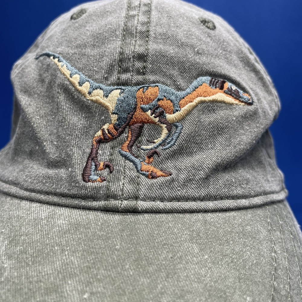 Eco Caps Velociraptor Hat Embroidered Raptor Dinosaur Strapback Cap