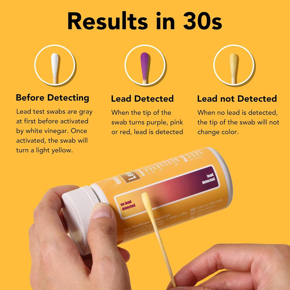 Lead Test Kit – 30 Rapid Testing Swabs with 30‑Second Colour‑Change Results. at