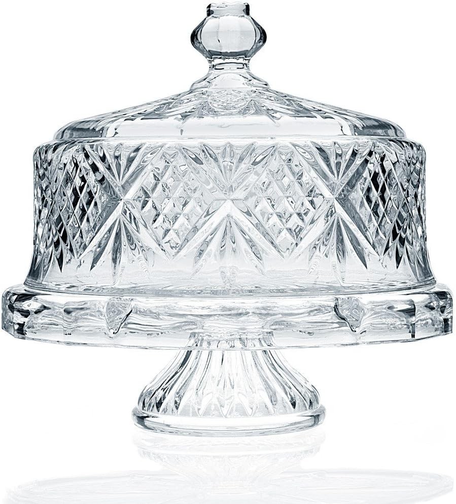 Godinger Dublin Crystal Cake Plate with Dome Cover