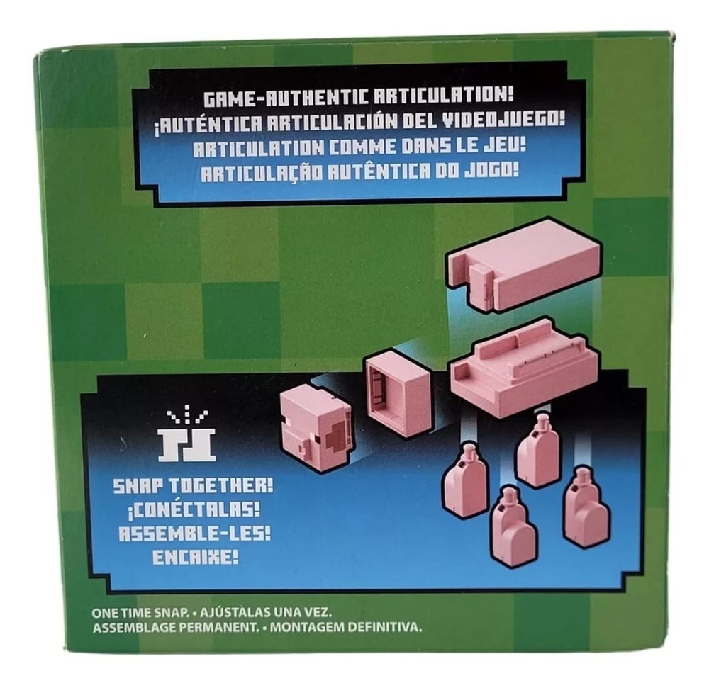Buildable Minecraft pig set - 5"