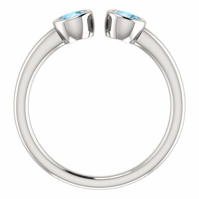 Sterling Silver Round Cut Solitaire Ring Setting - Modern Semi-Circle Style Ring