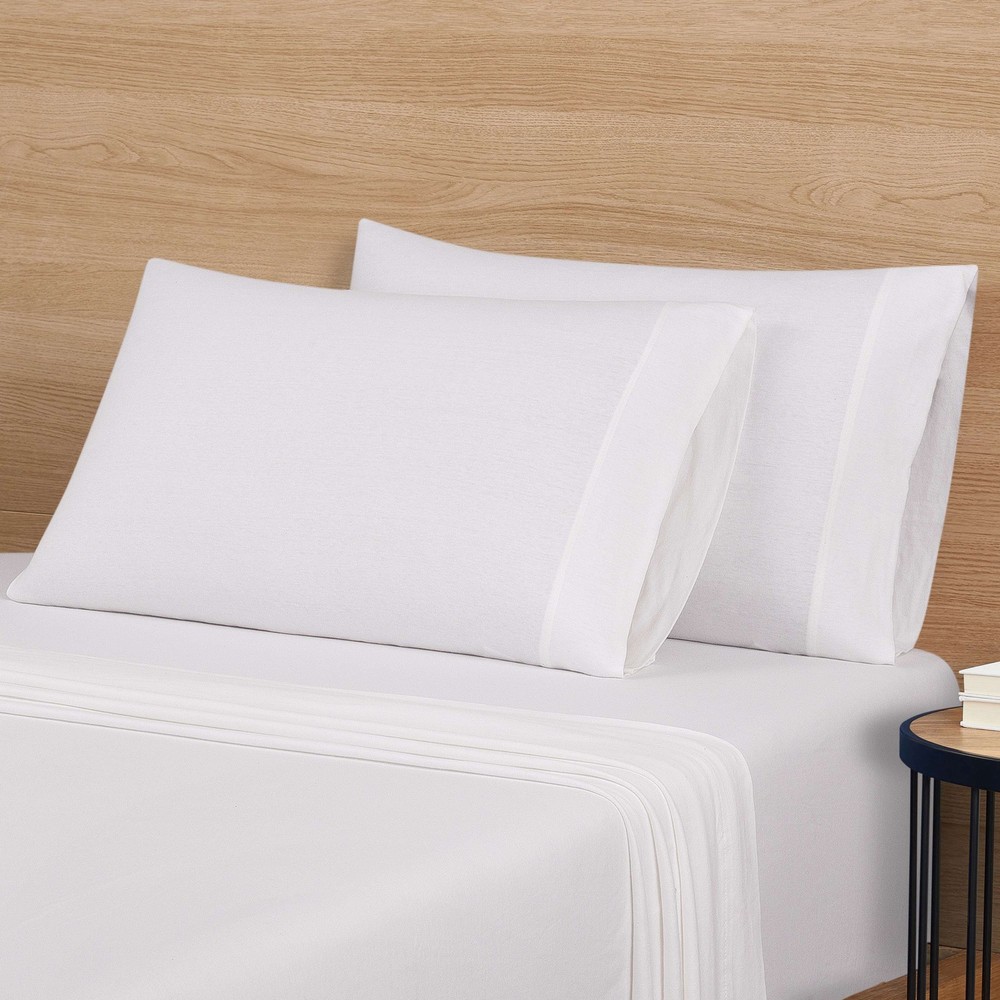 Extra Soft Jersey Pillowcase Set, King, Arctic White, 2 Pieces