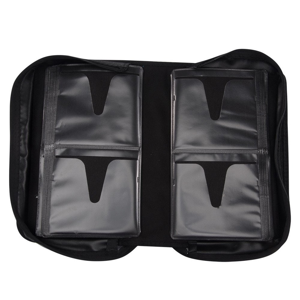 CD DVD Organizer Book, 128 Disc Library Storage, Durable Wallet, Black