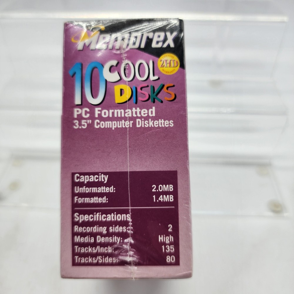 10 Pack Memorex 2HD 3.5" Computer Diskettes PC Format Cool Disks Sealed