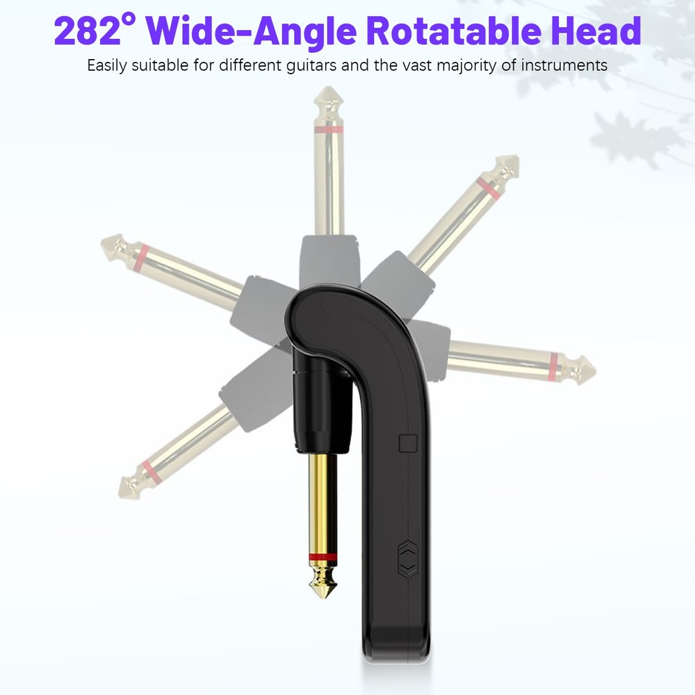Upgrade 2.4GHz Wireless Guitar System Transmitter Receiver 131ft Rechargeable