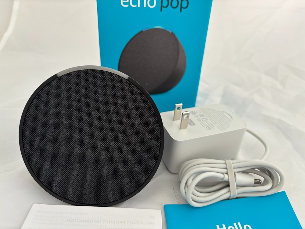AMAZON ECHO POP SPEAKER ~ C2H4R9 ~ Black, New Open Box
