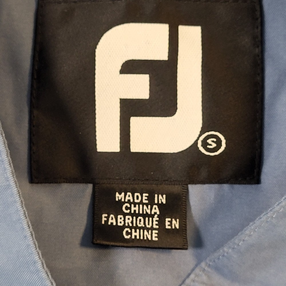FootJoy Jacket Windbreaker Pullover Mid Sleeve Blue Men's Small Logo Light Blue