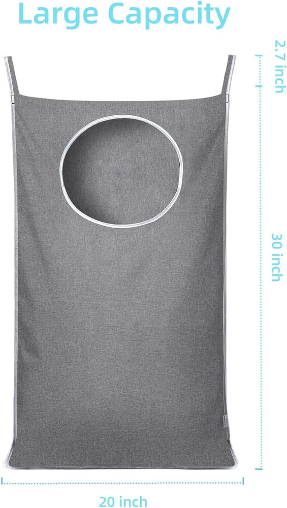 KEEPJOY Hanging Laundry Hamper Bag with 2 Different Types of Hooks, Size 20 X 30