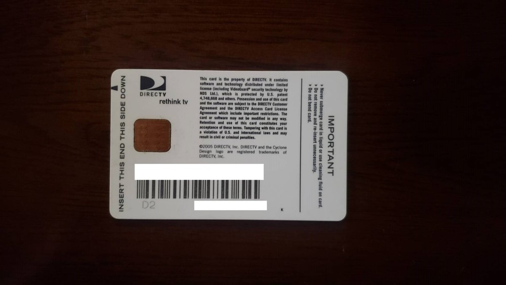 Direct TV Satellite Cable Access Card Vintage
