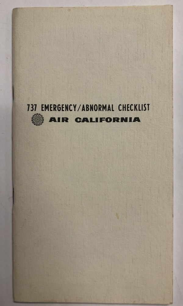 Air California 737 Emergency / Abnormal Checklist - Original