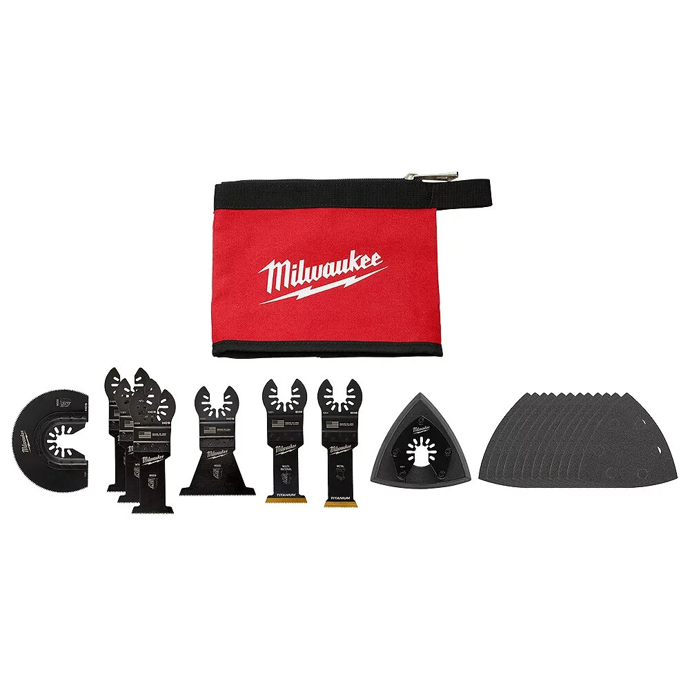 Milwaukee Oscillating Multi-tool Scraper Blade Kit 20pc + Tool Pouch 48-90-9020