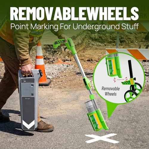 Foldable Marking Paint Wand, 2-Wheel/Line Widths Adjustable/with Bag,