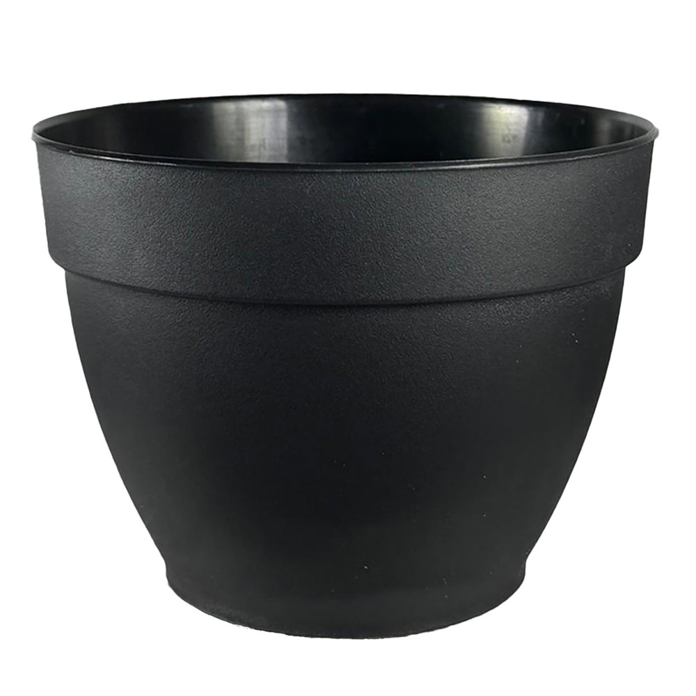 10 inch Black Recycled Plastic Planter with Drain Hole