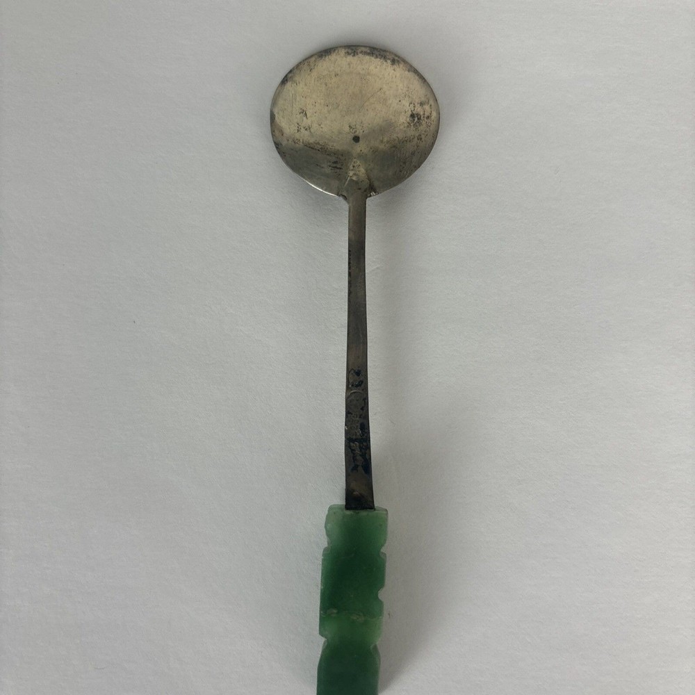 Mexico Sterling Silver .925 Jade Mini Souvenir Spoon 4"