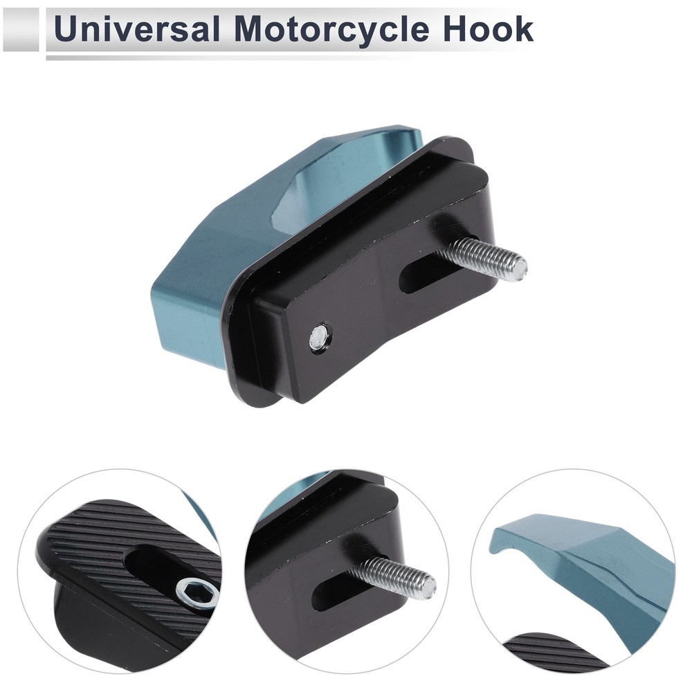 Alluper Alloy Rectangular Hook for Mini Motorcycle 1 Set Light Blue