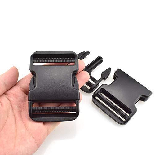 4 Pcs 2" Plastic Webbing Quick Side Release Buckles for Luggage Strap Pet Collar