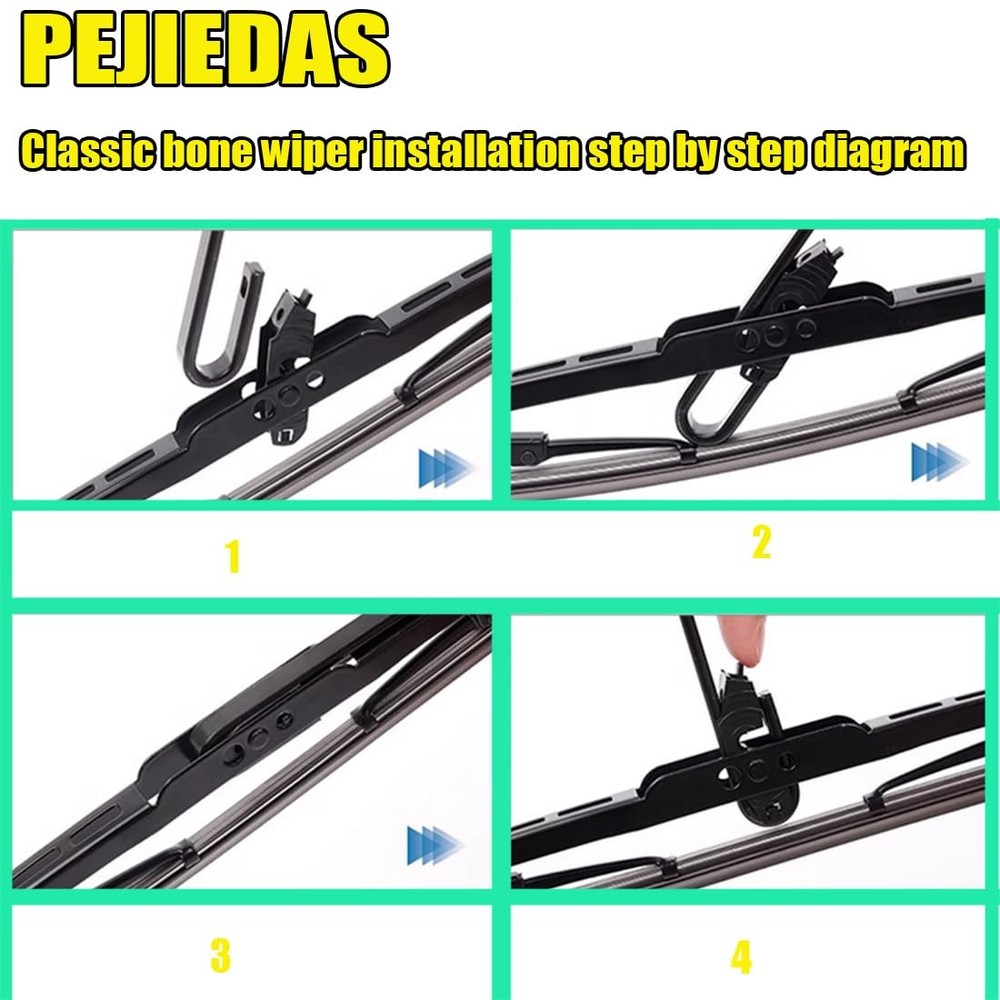 21" Metal Frame Windshield Wiper Blades OEM Quality Replacement 2Pack