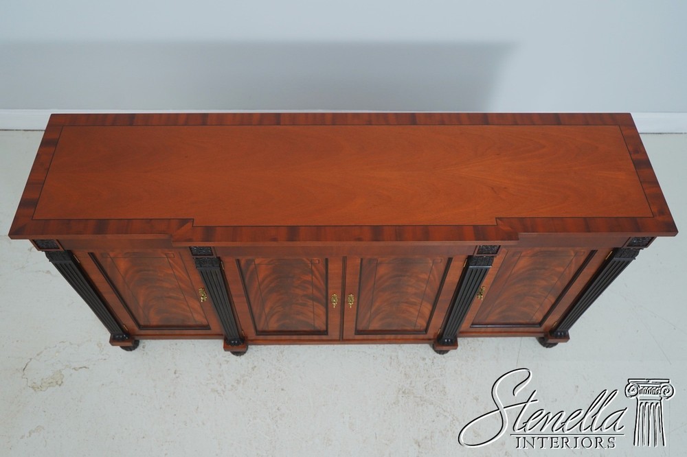 71664: BAKER Neoclassical Mahogany Sideboard w. Black Highlights