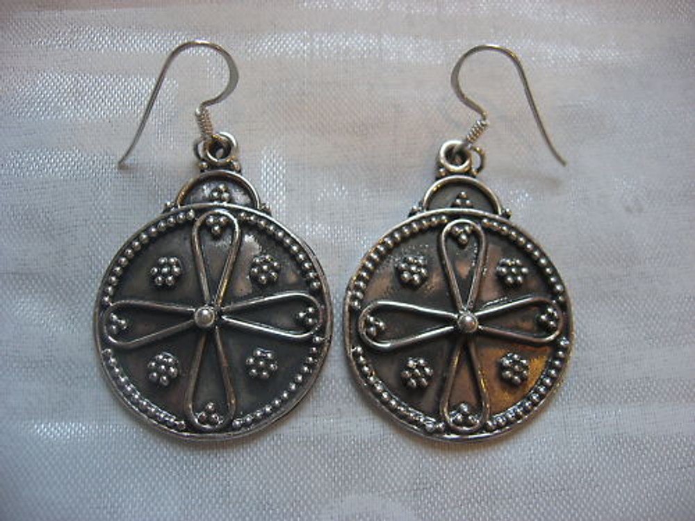 MALINI .925 STERLING SILVER DANGLE EARRINGS INDIA