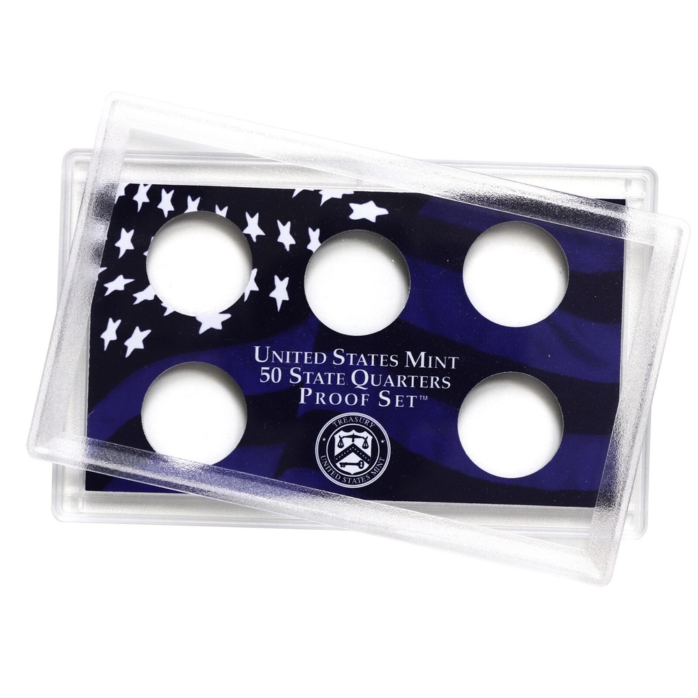 Empty Plastic Lens With Blue Insert Holds 5 Quarters