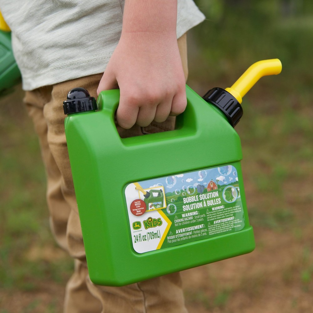 John Deere Bubble Leaf Blower Toy for Kids Includes 24oz Bubble Refill Gas Ca...