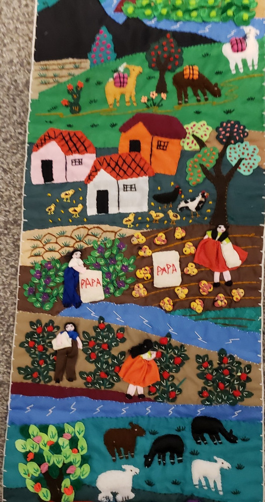 Peruvian Arpillera Wall Hanging Folk Art Textile 3D Handmade Vintage