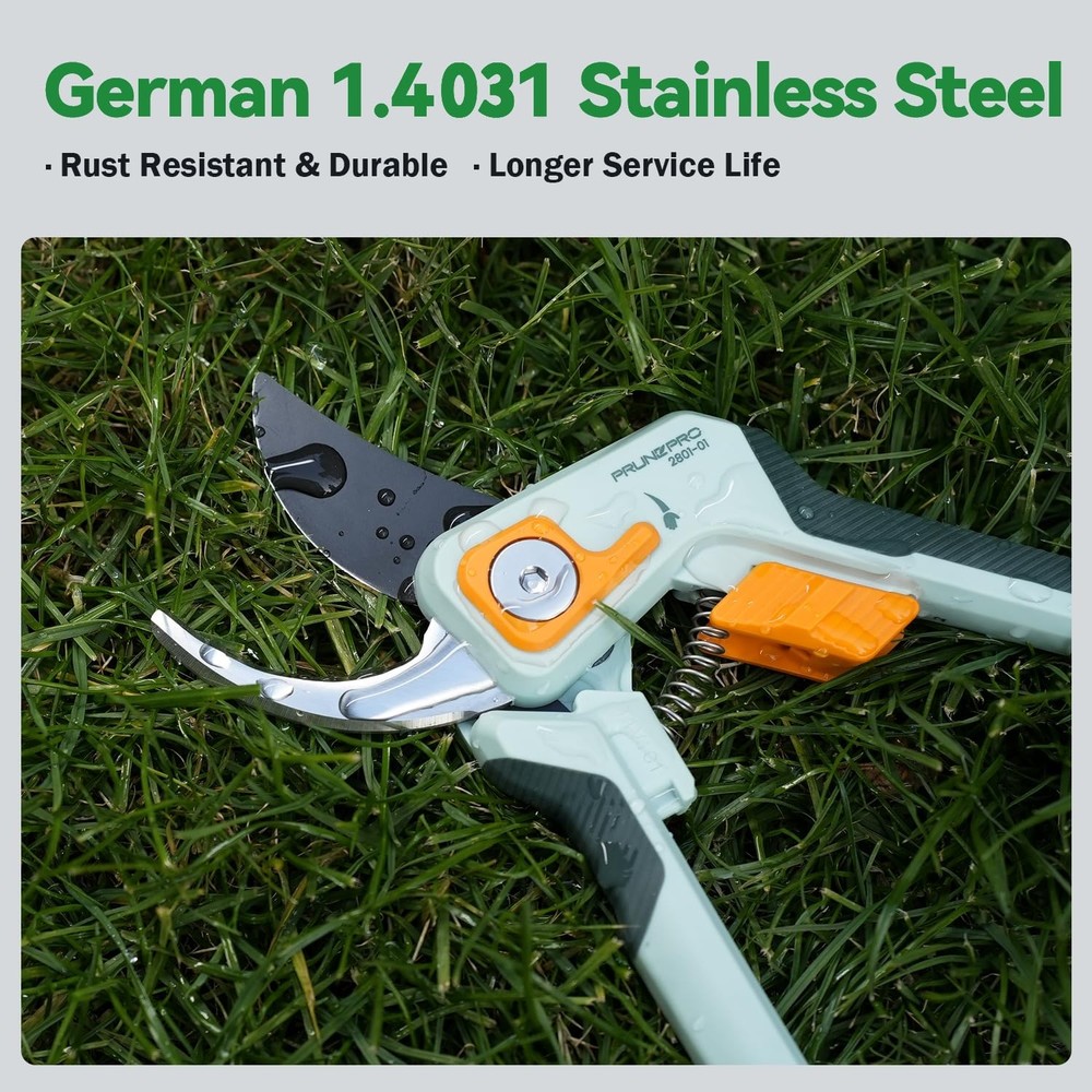 PrunePro Pruning Shears Gardening Scissors Set Professional Hand Pruner Green