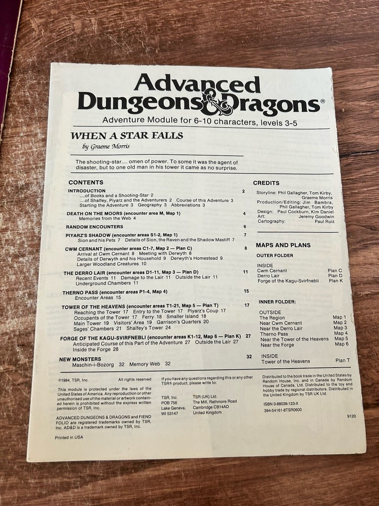 When A Star Falls Adventure Module - AD&D UK4