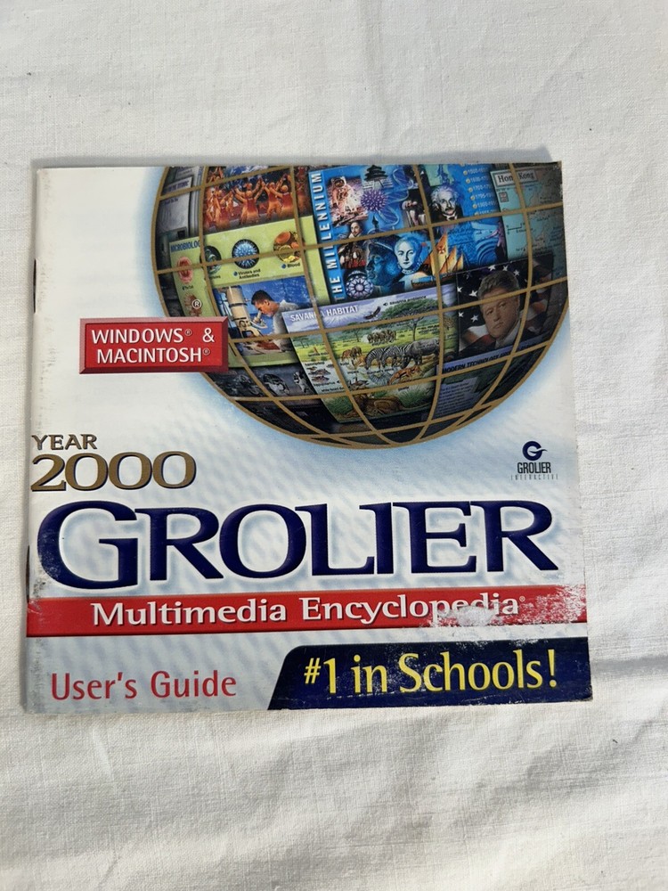2000 Grolier Multimedia Encyclopedia & manual PC Windows 98/95/NT
