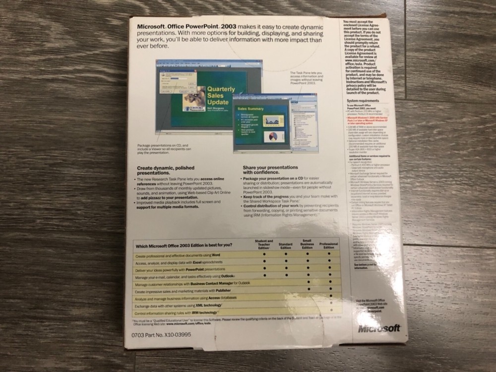 Microsoft PowerPoint 2003 Boxed Factory Sealed