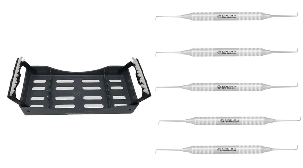 Dental Scaler JAC34-35 Light Wt. Metal Handle, 5 Pcs Set