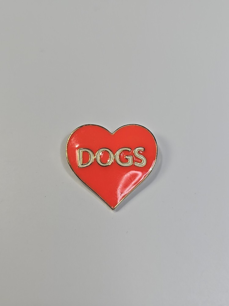 Dogs Pink Heart Lapel Pin