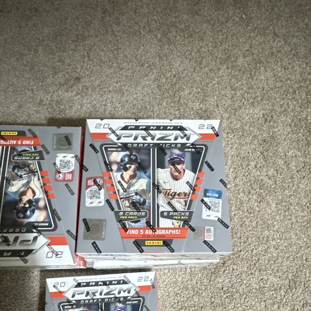 Panini Prizm Draft Picks 2022 Baseball Box Find 5 Autographs