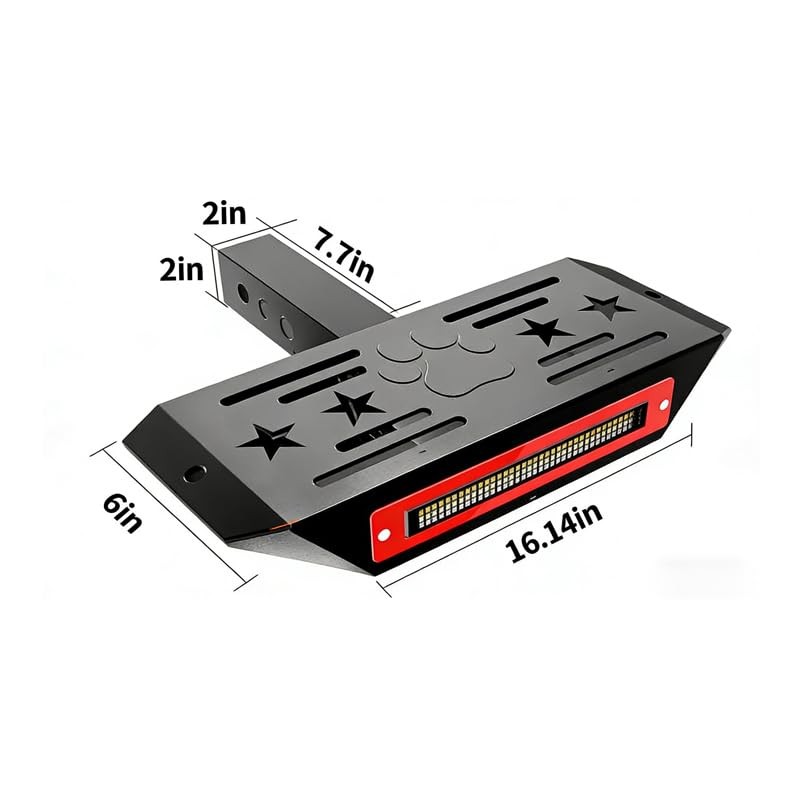 Hitch Step LED Light Bar 700lb Capacity 2 Inch Receiver Step 6 Lighting Modes