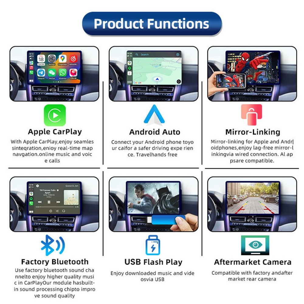 Wireless Carplay Android Auto Interface For Lamborghini Huracan LP610 2014-2018