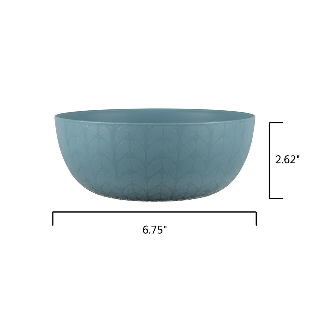 30-Piece Plastic Braided Pattern Dinnerware Bundle Set, Blue