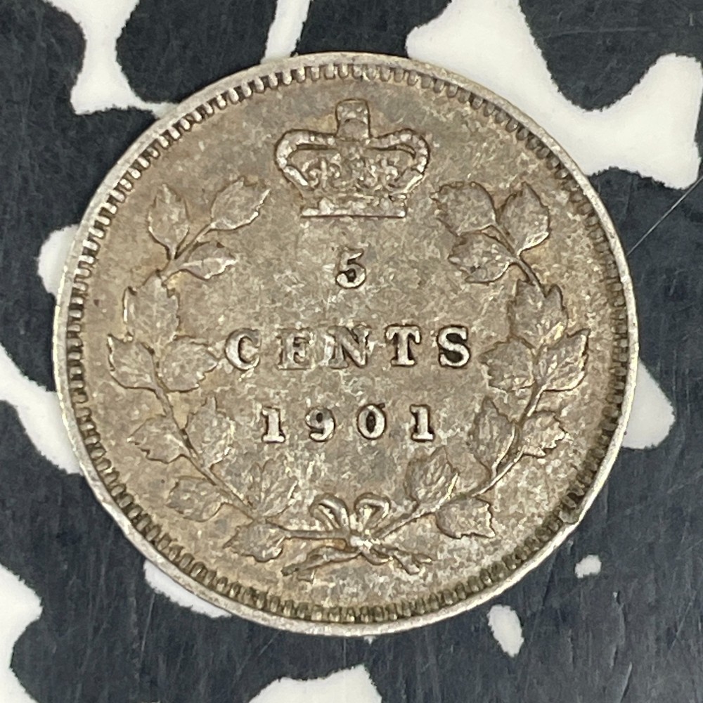 1901 Canada 5 Cents Lot#C8654 Silver! Nice!